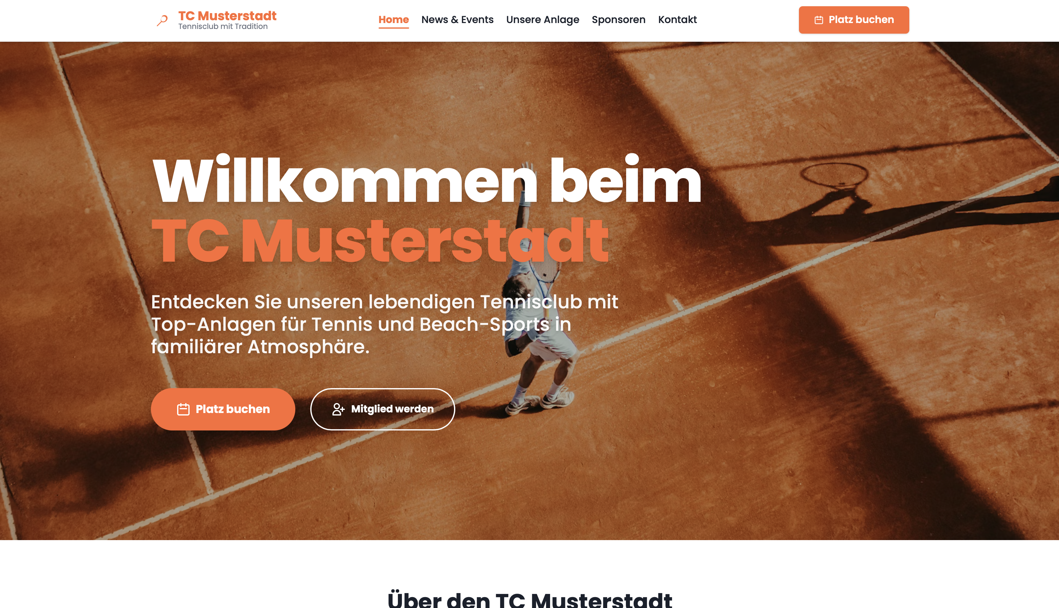 Tennis Website Preview